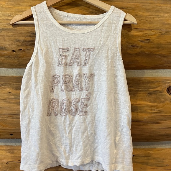 Eat Pray Rose beaded Tank Top - Picture 2 of 3